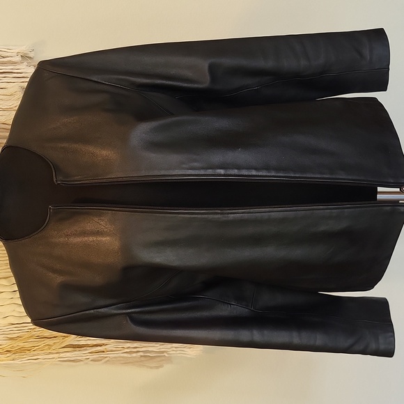 Hillard & Hanson Jackets & Blazers - Hillard & Hanson 100% Lambskin Full Zip Fully Lined Leather Jacket w/ Pockets, M